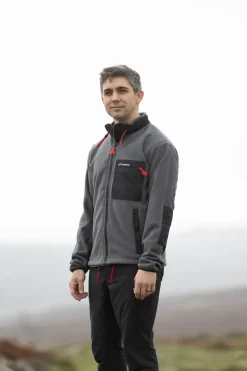 Berghaus Unisex Ascent 91 Fleece Jacket - AU Grey Pinstripe-Jet Black