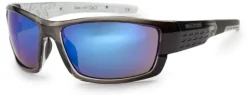 BLOC Delta Sunglasses - Crystal Black-Blue Mirror