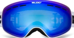 BLOC Small Fit Moon Goggle - Matt White-Blue Mirror Lens