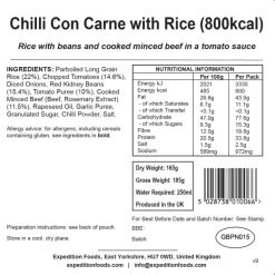 Expedition Foods Chilli Con Carne with Rice - 800kcal