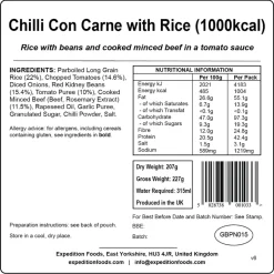 Expedition Foods Chilli Con Carne with Rice - 1000kcal