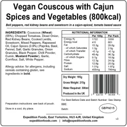 Expedition Foods Vegan Couscous with Cajun Spices and Veg - 800kcal