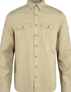 Fjallraven Mens Ovik Travel LS Shirt - Sand Stone