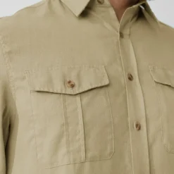 Fjallraven Mens Ovik Travel LS Shirt - Sand Stone
