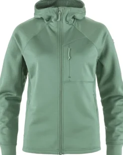 Fjallraven Womens Abisko Grid Fleece Hoodie - Patina Green