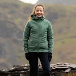 Fjallraven Womens Abisko Grid Fleece Hoodie - Patina Green