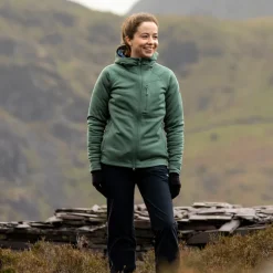 Fjallraven Womens Abisko Grid Fleece Hoodie - Patina Green