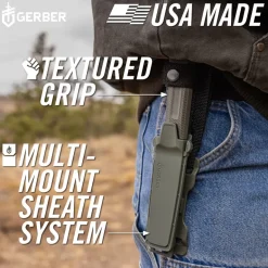 Gerber Strongarm Camp Knife and Sheath - Green