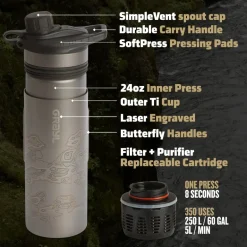 GRAYL GeoPress Ti Purifier Plus Cook Lid - Covert Black