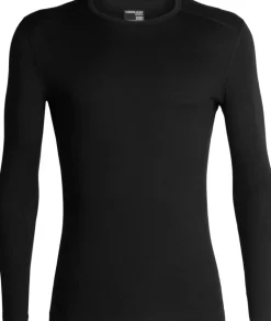 Icebreaker Mens 200 Oasis Long Sleeved Crewe Top - Black