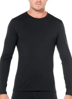 Icebreaker Mens 200 Oasis Long Sleeved Crewe Top - Black