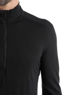Icebreaker Mens 200 Oasis LS Half Zip Top - Black