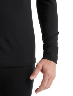 Icebreaker Mens 200 Oasis LS Half Zip Top - Black