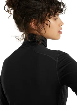 Icebreaker Womens 200 Oasis LS Half Zip Top - Black