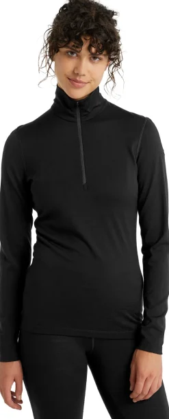 Icebreaker Womens 200 Oasis LS Half Zip Top - Black