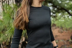 Icebreaker Womens 200 Oasis LS Crewe Top - Black