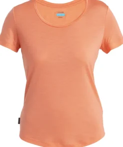 Icebreaker Womens Merino 125 Cool-Lite Sphere III SS Scoop Tee - Tang