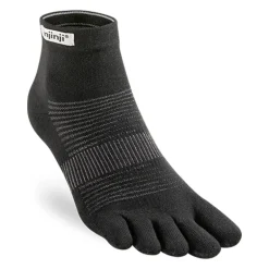 Injinji Unisex Run Lightweight Mini Crew Toe Socks - Black