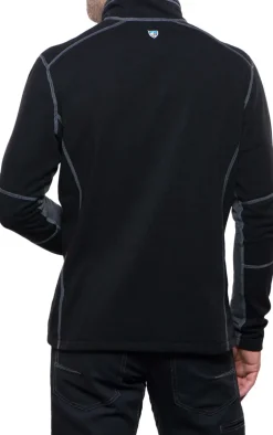 Kuhl Mens Revel 1/4 Zip Fleece - Black-Steel