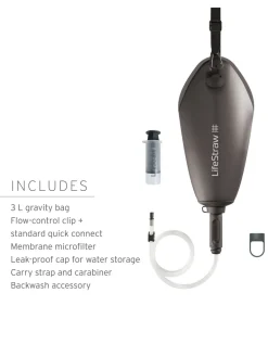 LifeStraw Peak Series Compact Gravity Water Filter System 3L - Dark Mountain Gray