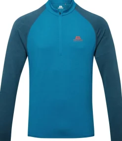 Mountain Equipment Mens Nava LS Zip T - Mykonos-Majolica
