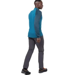 Mountain Equipment Mens Nava LS Zip T - Mykonos-Majolica