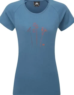 Mountain Equipment Womens Mountain Flower Tee - Stellar Blue