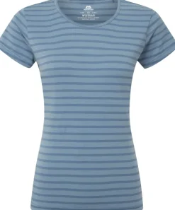Mountain Equipment Womens Groundup Stripe Tee - Bluefin Stripe
