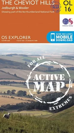 OS Explorer - Active Map OL16 - The Cheviot Hills