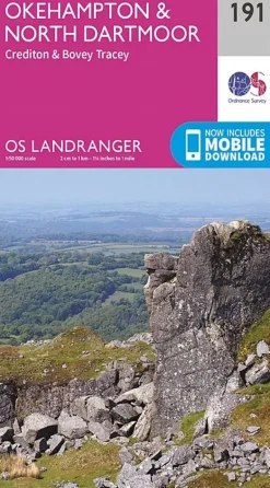 OS Landranger Map 191 - Okehampton and North Dartmoor