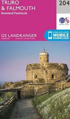 OS Landranger Map 204 - Truro and Falmouth - Roseland Peninsula