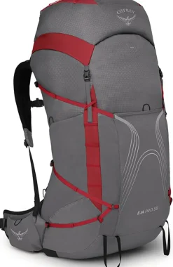 Osprey Womens Eja Pro 55 Rucksack - Dale Grey-Poinsettia Red