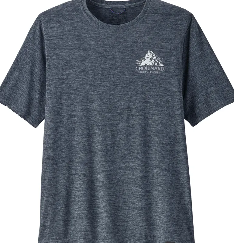 Patagonia Mens Cap Cool Daily Graphic Shirt - Lands - Chouinard Crest-Smolder Blue X-Dye