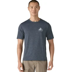 Patagonia Mens Cap Cool Daily Graphic Shirt - Lands - Chouinard Crest-Smolder Blue X-Dye