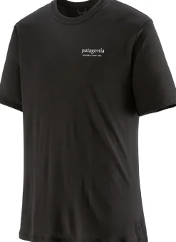 Patagonia Mens Cap Cool Merino Graphic Shirt - Heritage Header-Black