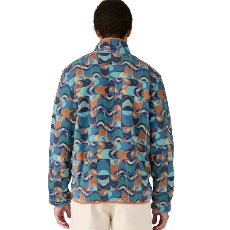 Patagonia Mens Lightweight Synchilla Snap-T Pullover - Swallowtail Geo-Still Blue