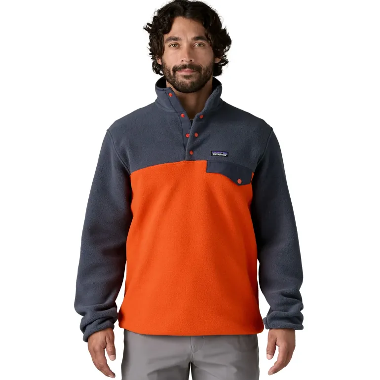 Patagonia Mens Lightweight Synchilla Snap-T Pullover - Pollinator Orange