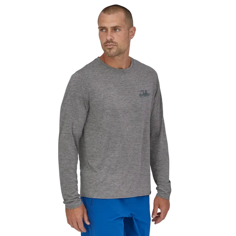 Patagonia Mens Long Sleeved Cap Cool Daily Graphic Shirt - 73 Skyline-Feather Grey