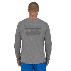 Patagonia Mens Long Sleeved Cap Cool Daily Graphic Shirt - 73 Skyline-Feather Grey