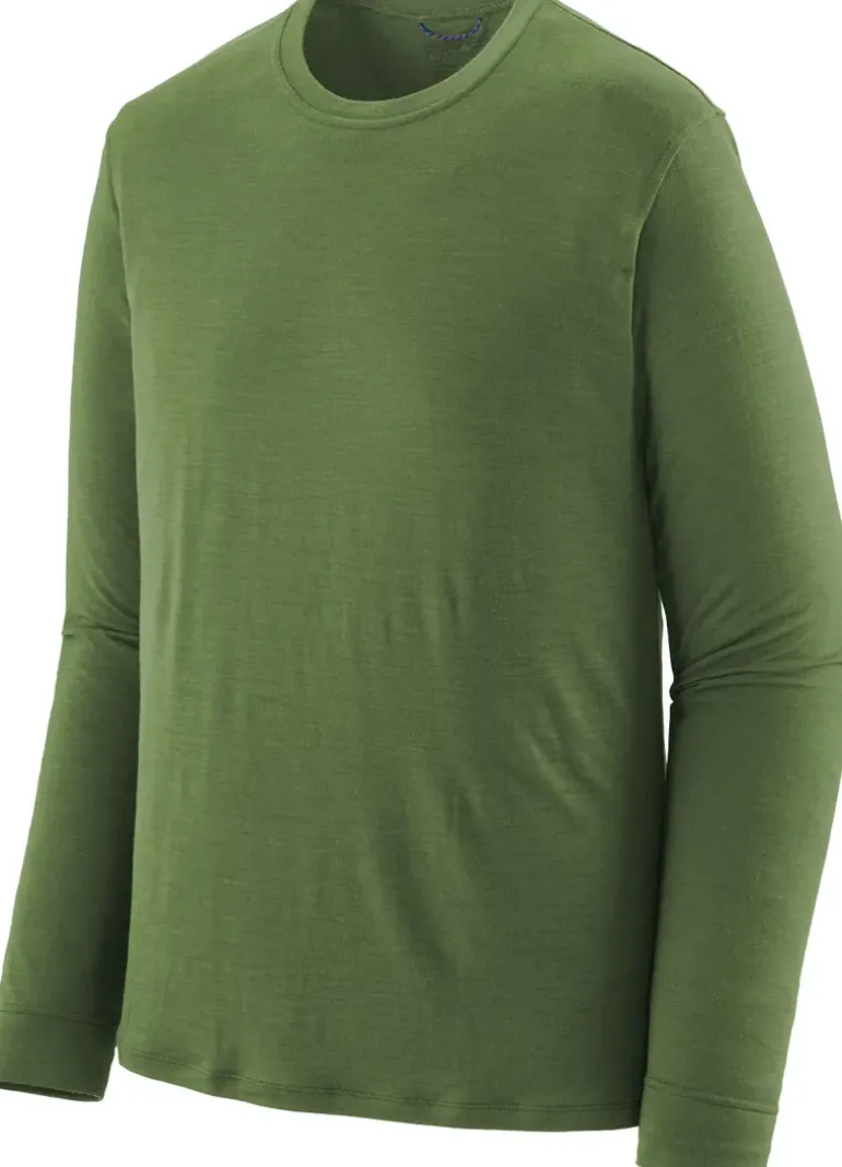 Patagonia Mens Long Sleeved Cap Cool Merino Blend Shirt - Terrain Green