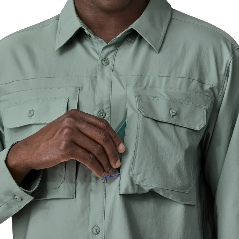 Patagonia Mens LS Self Guided Sun Shirt - River Rock Green