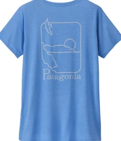 Patagonia Womens Cap Cool Daily Graphic Shirt - Waters - Swelldrifter-Abundant Blue X-Dye