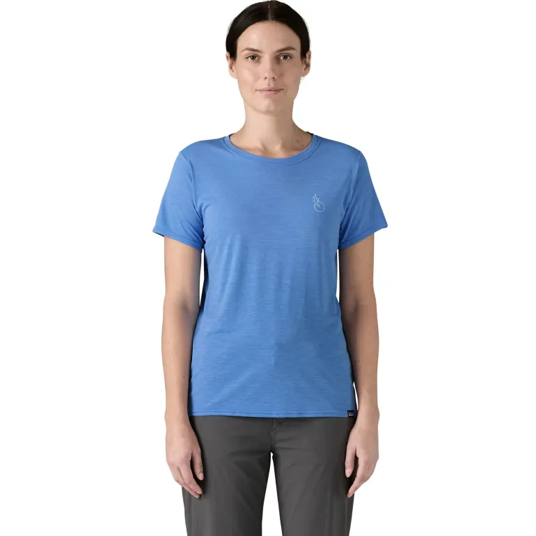 Patagonia Womens Cap Cool Daily Graphic Shirt - Waters - Swelldrifter-Abundant Blue X-Dye