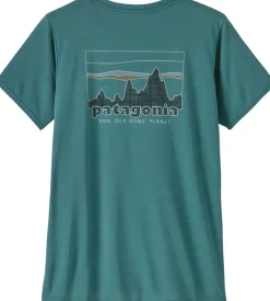 Patagonia Womens Cap Cool Daily Graphic Shirt - 73 Skyline-Wetland Blue X-Dye