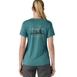 Patagonia Womens Cap Cool Daily Graphic Shirt - 73 Skyline-Wetland Blue X-Dye