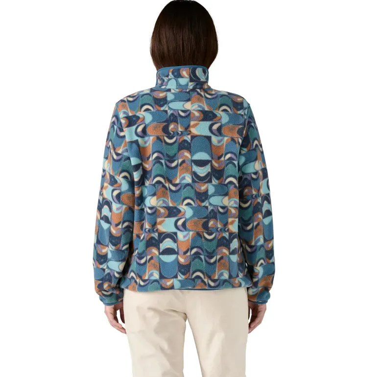 Patagonia Womens Lightweight Synchilla Snap-T Pullover - Swallowtail Geo-Still Blue