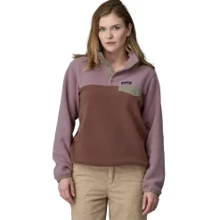 Patagonia Womens Lightweight Synchilla Snap-T Pullover - Dulse Mauve
