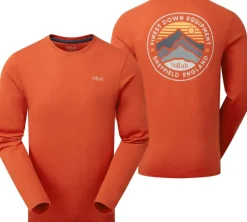 Rab Mens Basecamp 3 Peaks LS Tee - Red Clay