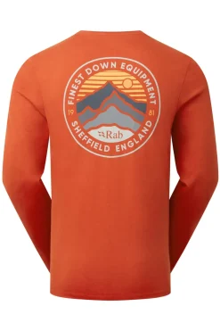 Rab Mens Basecamp 3 Peaks LS Tee - Red Clay
