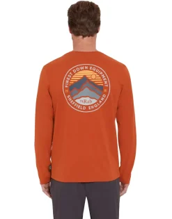 Rab Mens Basecamp 3 Peaks LS Tee - Red Clay